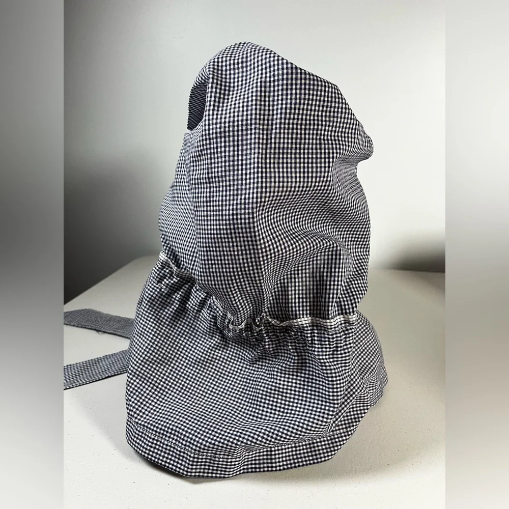Vintage / Handmade BLUE/WHITE
CHECK Prairie SUNBONNET Pioneer
COSTUME Sun Hat - Picture 7 of 10